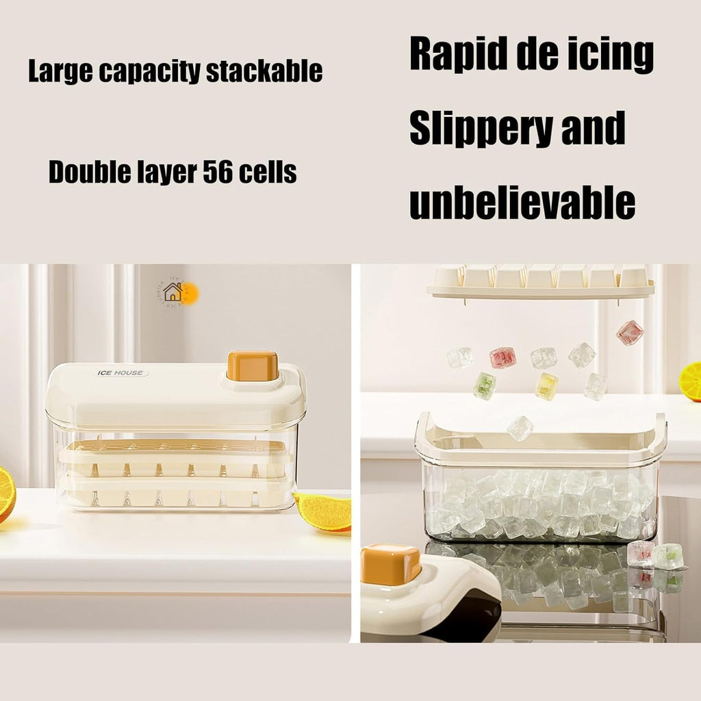 Double-Layer Stackable Ice Cube Tray