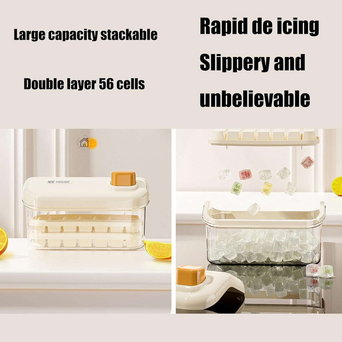 Double-Layer Stackable Ice Cube Tray