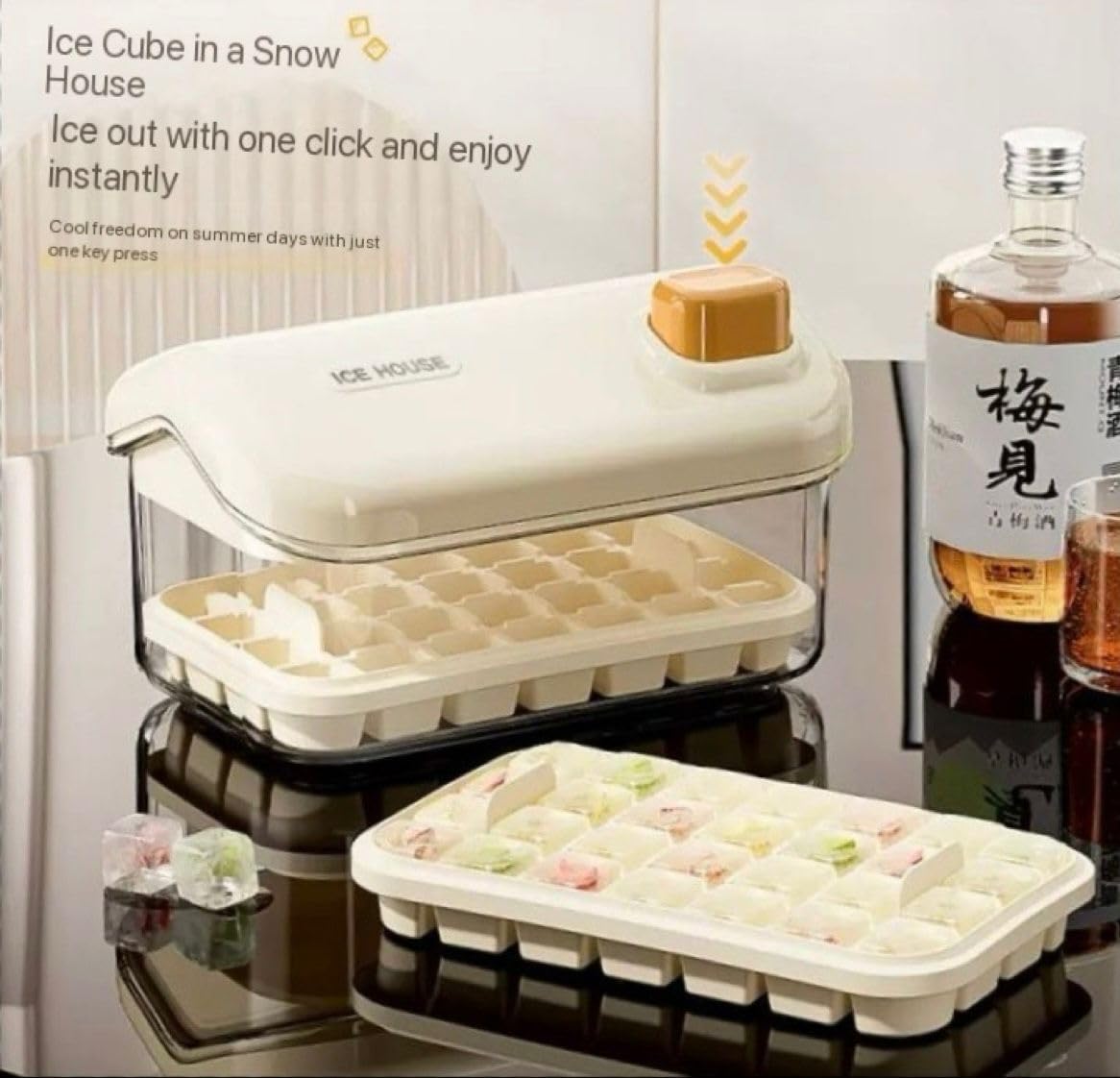 Double-Layer Stackable Ice Cube Tray
