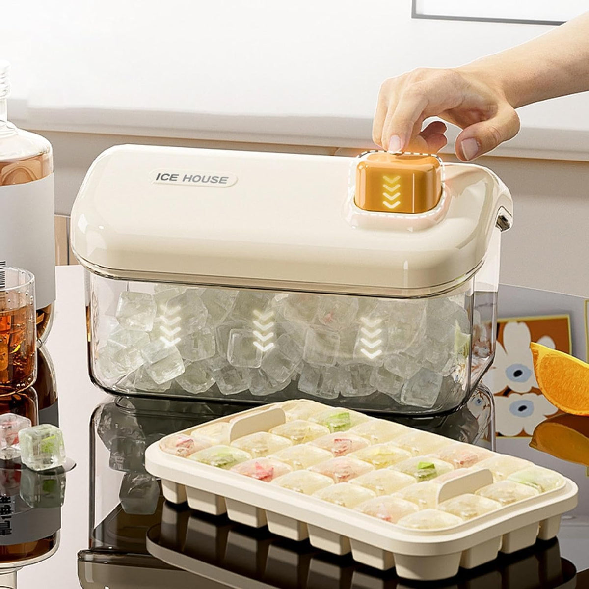 Double-Layer Stackable Ice Cube Tray